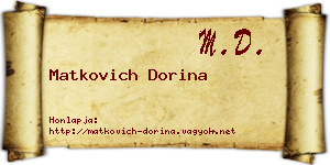 Matkovich Dorina névjegykártya