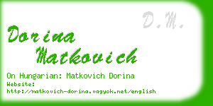 dorina matkovich business card